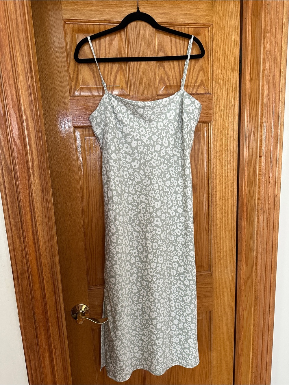 Target A New Day Light Sage Floral Slip Dress with Spaghetti Straps